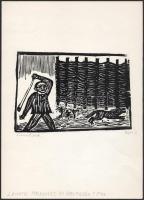 Perei Zoltán (1913-1992): Illusztráció Lakatos Menyhért Az öreg fazék titka c. művéhez, 1974. Fametszet, papír. Jelzett. 12x17 cm.
