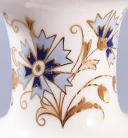 Zsolnay búzavirág mintás váza, kézzel festett, jelzett, hibátlan, m: 27 cm