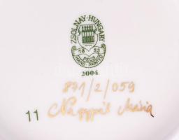 Zsolnay búzavirág mintás váza, kézzel festett, jelzett, hibátlan, m: 27 cm