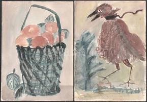 Perei Zoltán (1913-1992): 4 db akvarell, papír. Jelzés nélkül. 18,5x25,5 cm