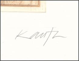 Kass János (1927-2010): Peter Guy, Guido Fawkes. Rézkarc, papír, jelzett. 15,5×10 cm