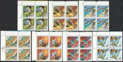 1978 Fantasztikum az űrkutatásban sor négyestömbökben, az ívszéleken színskálával