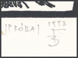 Banga Ferenc (1947-): Babits Mihály, "Itt a halk és komoly beszéd ideje". Linómetszet, pap...