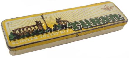 ca 1930 Schuler Turul fém ceruza tartó doboz. 18 cm