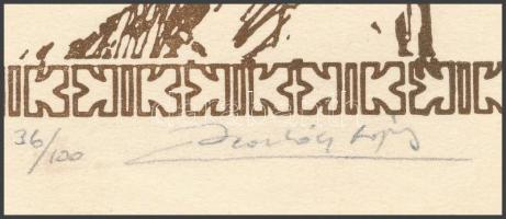 Bardócz Lajos (1936-): Szent István 1938-1988. Klisé, papír. Jelzett. Számozott: 36/100. 23,5x16 cm