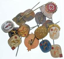 DN (~1970-1980) 14xklf véradással kapcsolatos magyar jelvény / kitűző, mind különböző! T:AU-VF