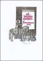 Vén Zoltán (1941-): Szent István emlékév Székesfehérvár, 2013. Nyomat, papír. Jelzett. Művészpéldány EA jelzéssel. 17x13 cm