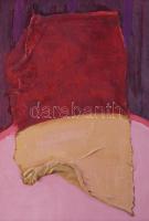 Romvári Márton (1975-): Kompozíció (cím nélkül). Vegyes technika, kollázs, jelzés nélkül. 32×37,5 cm...