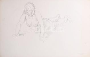 Mattyasovszky-Zsolnay László (1885-1935), 3 db mű: Női aktok (egyik kétoldalas). Ceruza, papír. Hagy...