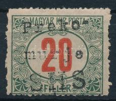 Lendvavásárhely 1919 Portó 20f magánkiadású bélyeg / private issue Signed: Bodor