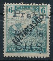 Lendvavásárhely 1919 Arató/Köztársaság 6f magánkiadású bélyeg (ráncok) / private issue (creases) Signed: Bodor