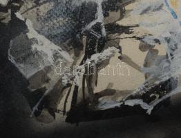 Csehi Péter (1950-2016): Kavalkád (cím nélkül), 2000. Vegyes technika, kollázs, papír, karton, jelez...