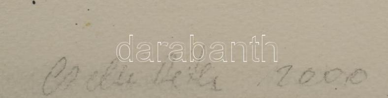 Csehi Péter (1950-2016): Kavalkád (cím nélkül), 2000. Vegyes technika, kollázs, papír, karton, jelez...