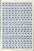 Számlailleték bélyeg 1945 5P, 10P, 20P és 50P 1-1 hajtott 100-as teljes ív (600.000) / 4 different f...