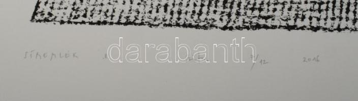 Stefanovits Péter (1947-): Síremlék II, 2016. Szitanyomat, papír, jelzett. 7/12 számozással. Lapmére...