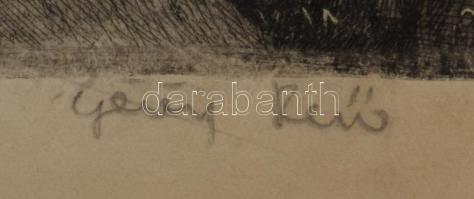 Görög Rezső (1930- ?): Szántó Kovács János elfogatása. Rézkarc, papír, jelzett, paszpartuban, lapszé...