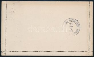 1896 3kr díjjegyes zárt levelezőlap 1kr párral díjkiegészítve, "BUDAPEST / FŐPOSTA" - Prág...