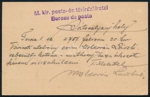 1914 5f díjjegyes levelezőlap "TORDA" - Sátoraljaújhely