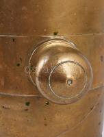 Hatalmas antik bronz mozsár törővel, m: 18 cm, törő h: 33 cm