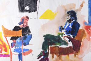 Bukta Imre (1952-): Bukta Imre és Balogh István Vilmos a budapesti, Majakovszkij (Király) utcai közö...