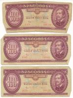 1984. 100Ft (3x) T:F,VG az egyiken lyuk, szakadások Adamo F35