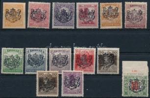 Nagyszeben 1919 14 db magánkiadású bélyeg / 14 private stamps (3f hajtott / folded))