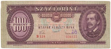 1957. 100Ft "B 114 034157" T:F elején kézírás Adamo F29