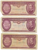 1989. 100Ft (3x) T:F,VG kettőn lyuk és szakadások Adamo F37