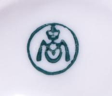 Aquincum és Metzler &amp; Ortloff porcelán kutyák. Kézzel festett, jelzett, hibátlan 6, 11 cm