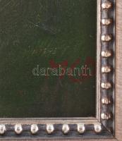 Molnár C. Pál (1894-1981): Női akt tájban. Olaj, fa, jelezve jobbra lent. Dekoratív fakeretben, 58×3...