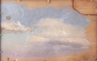 Brodszky Sándor (1819-1901): Táj. Olaj, papír. Jelzés nélkül, hátoldali karton hátlapon hagyatéki bé...