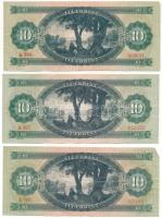 1969. 10Ft (3x) "A 795 081868, A 567 042522, A 344 008631" T:F mind szép papír, egyiken ké...