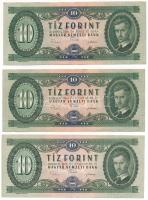 1969. 10Ft (3x) "A 056 167489, A 693 039652, A 685 019057" T:F mind szép papír Adamo F7
