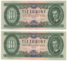 1969. 10Ft (2x) "A 912 069559, A 930 016143" T:F mind szép papír Adamo F7