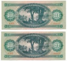 1969. 10Ft (2x) "A 912 069559, A 930 016143" T:F mind szép papír
Adamo F7
