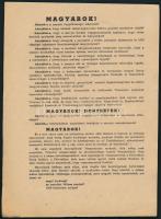 cca 1943 "Magyarok!" - II. világháborús röplap, 21×16 cm