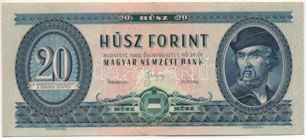 1960. 20Ft "C 175 041538" T:F szép papír / Hungary 1960. 20 Forint "C 175 041538" C:F fine paper Adamo F12