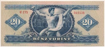 1960. 20Ft "C 175 041538" T:F szép papír / Hungary 1960. 20 Forint "C 175 041538"...