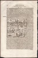 1570 Sebastian Münster Cosmographia című munkájának Siracusát ábrázoló fametszetű lapja hátoldalán P...