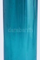 Anyagában buborékos pávazöld díszüveg, hibátlan, m: 29 cm