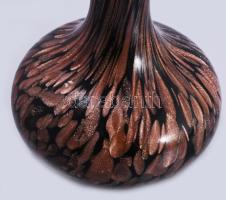 Murano Avventurina váza, design: Vincenzo Nason. cca 1965, aranyporos murano hialitüveg, jelzés nélk...