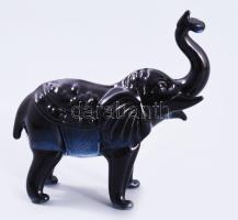 Üveg elefánt figura, 8x9 cm