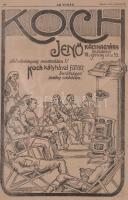 1915 Koch Jenő kályhagyára, reklám nyomtatvány, üvegezett keretben 24x37 cm Külső méret 44x58 cm