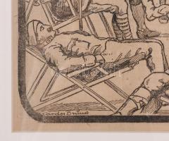 1915 Koch Jenő kályhagyára, reklám nyomtatvány, üvegezett keretben 24x37 cm Külső méret 44x58 cm