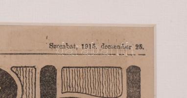 1915 Koch Jenő kályhagyára, reklám nyomtatvány, üvegezett keretben 24x37 cm Külső méret 44x58 cm