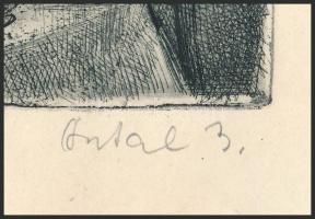 Antal Béla (-): MÁV utasellátó étterem (1960). Rézkarc, papír, jelzett, lapszéli apró elszíneződések...