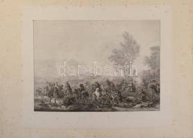 A Turini csata. Edvard Sonne - Paolo Toschi, 2 db acélmetszet, ca 1836 32x22 cm