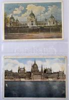 111 db főleg RÉGI legnagyobbrészt magyarországi város képeslap és külföldi város, motívum képeslap modern albumba rendezve / 111 mainly pre-1945 mainly Hungarian town postcards with foreign town and motive postcards