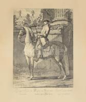 Johann Elias Ridinger (1698-1767) német metsző lovasiskolai sorozatának 4 db metszete. Metszetekről ...