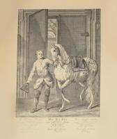 Johann Elias Ridinger (1698-1767) német metsző lovasiskolai sorozatának 4 db metszete. Metszetekről ...